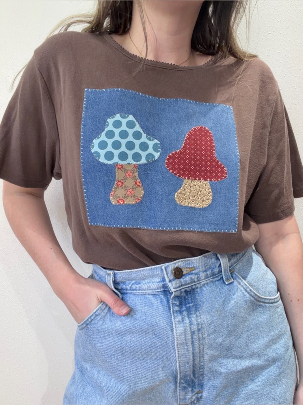 Vintage Mushroom Patchwork Tee